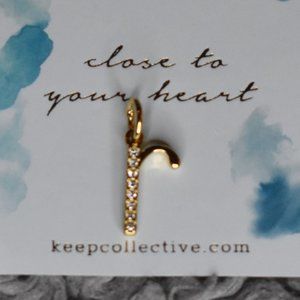 🔥 3/$15 NWT KEEP Collective Letter R Gold Pave Charm